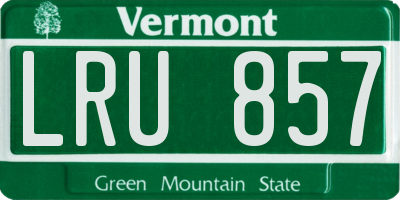 VT license plate LRU857