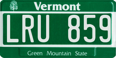 VT license plate LRU859