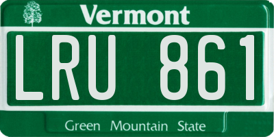 VT license plate LRU861