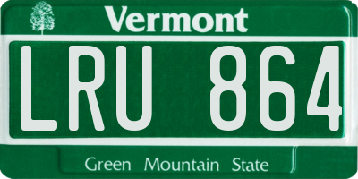 VT license plate LRU864