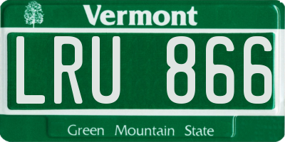 VT license plate LRU866