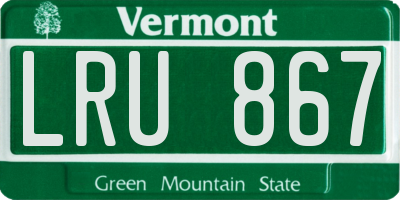 VT license plate LRU867
