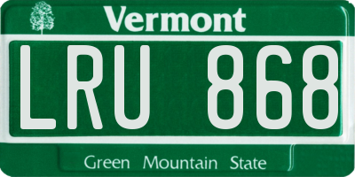 VT license plate LRU868