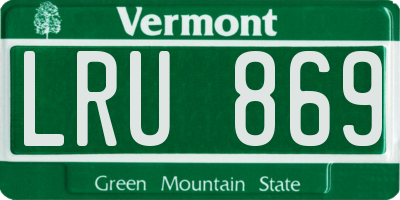 VT license plate LRU869