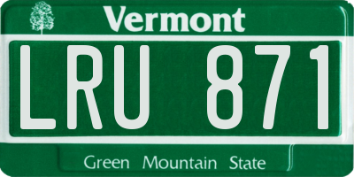 VT license plate LRU871