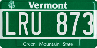 VT license plate LRU873