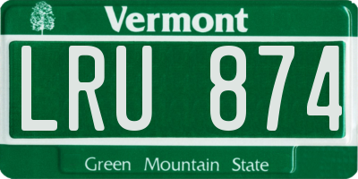 VT license plate LRU874