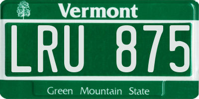 VT license plate LRU875