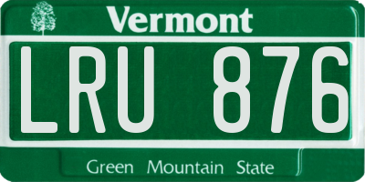 VT license plate LRU876