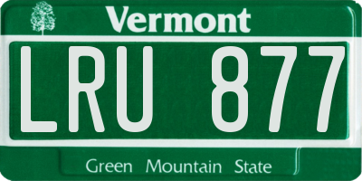 VT license plate LRU877