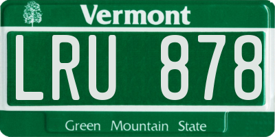 VT license plate LRU878