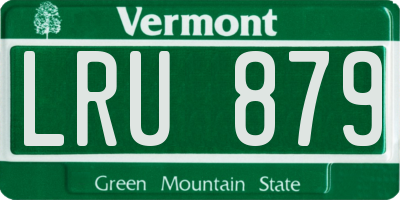 VT license plate LRU879