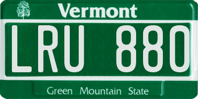VT license plate LRU880