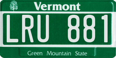 VT license plate LRU881