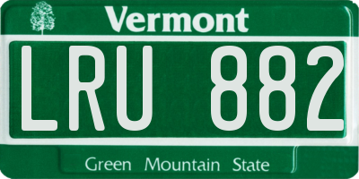 VT license plate LRU882