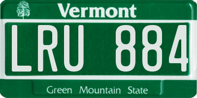 VT license plate LRU884