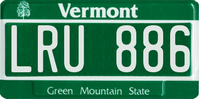 VT license plate LRU886