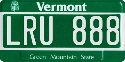 VT license plate LRU888