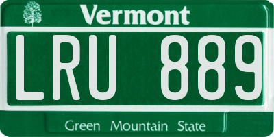 VT license plate LRU889