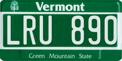 VT license plate LRU890