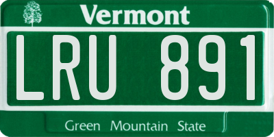 VT license plate LRU891