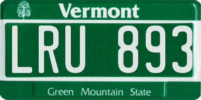 VT license plate LRU893