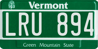 VT license plate LRU894