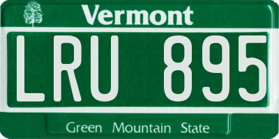 VT license plate LRU895