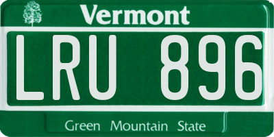 VT license plate LRU896