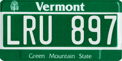 VT license plate LRU897