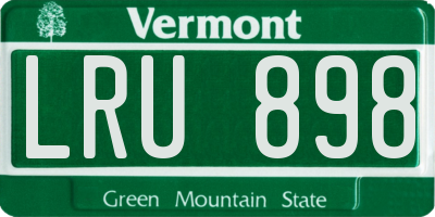 VT license plate LRU898
