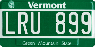 VT license plate LRU899
