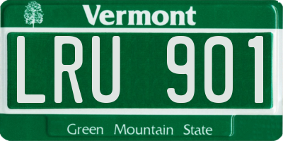 VT license plate LRU901