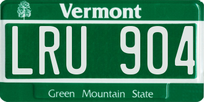 VT license plate LRU904
