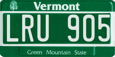 VT license plate LRU905