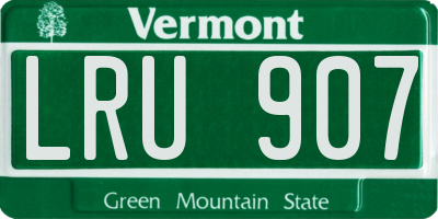 VT license plate LRU907