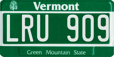 VT license plate LRU909
