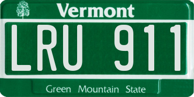 VT license plate LRU911