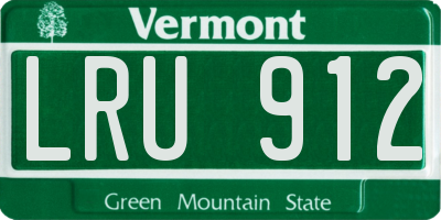 VT license plate LRU912