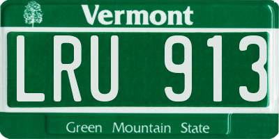 VT license plate LRU913