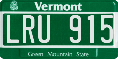 VT license plate LRU915