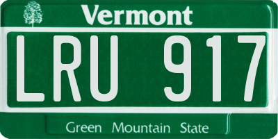VT license plate LRU917