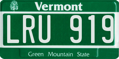 VT license plate LRU919