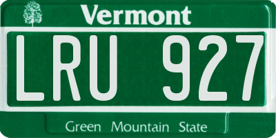 VT license plate LRU927