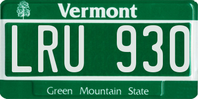 VT license plate LRU930