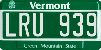 VT license plate LRU939