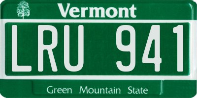 VT license plate LRU941