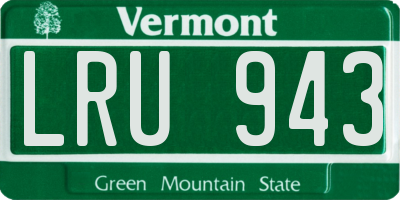 VT license plate LRU943