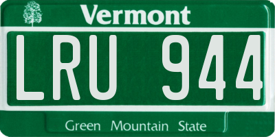 VT license plate LRU944