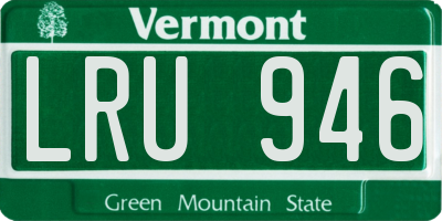 VT license plate LRU946